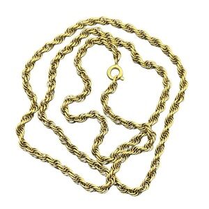 12k gold filled vintage twisted rope chain necklace